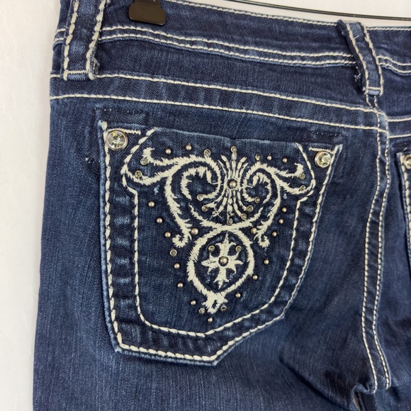 MISS ME Bootcut Jeans with contrast stitching, embroidered & rhinestones - Picture 12 of 14